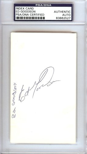 Ed Goodson Autographed Signed 3X5 Index Card Los Angeles Dodgers, San Francisco Giants PSA/DNA 
