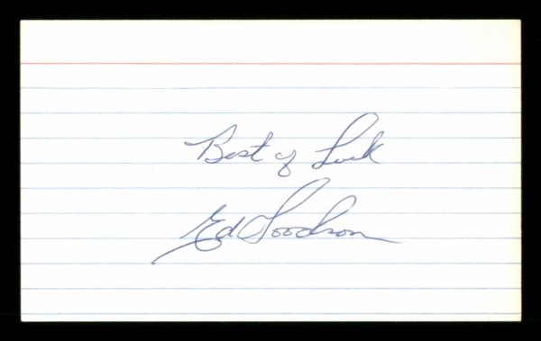 Ed Goodson Autographed Signed 3X5 Index Card San Francisco Giants, Los Angeles Dodgers "Best Of Luck" #174150 