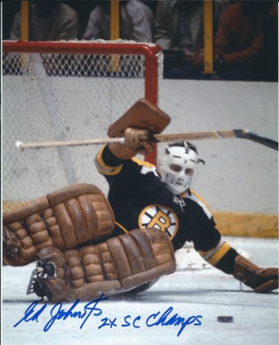 Ed Johnston Autographed Signed 8X10 Boston Bruins Photo - Autographs 