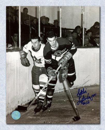 Ed Litzenberger Autographed Signed Chicago Blackhawks Black & White Action 8x10 Photo