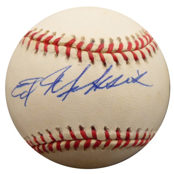 Ed Miksis Autographed Signed Official Nl Baseball Brooklyn Dodgers Beckett Beckett 