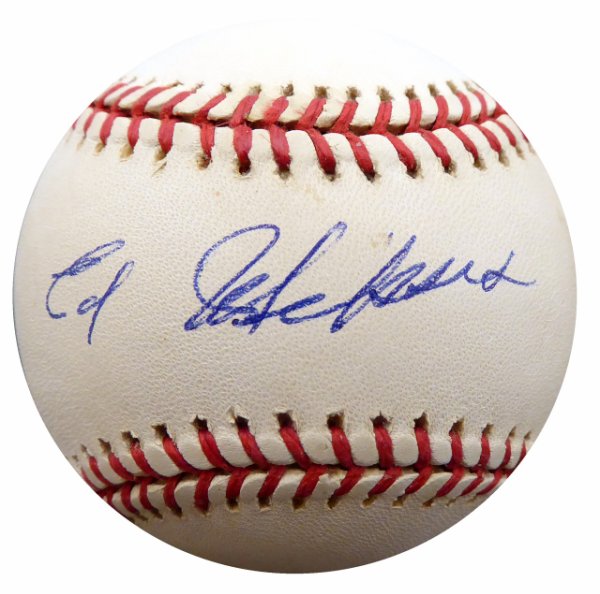 Ed Miksis Autographed Signed Official Nl Baseball Brooklyn Dodgers Beckett Beckett 