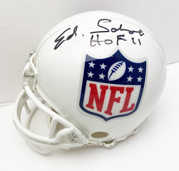 Ed Sabol Autographed Signed NFL Logo Mini Helmet with HOF 11 Inscription - JSA 