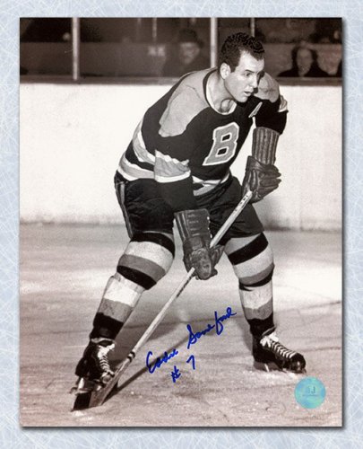 Ed Sandford Autographed Signed Boston Bruins Black and White 8x10 Photo