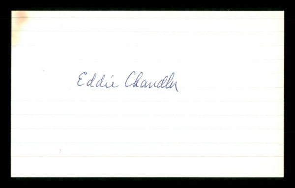 Eddie Chandler Autographed Signed 3X5 Index Card Brooklyn Dodgers #174106 