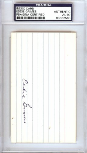 Eddie "Ed" Grimes Autographed Signed 3X5 Index Card St. Louis Browns PSA/DNA 