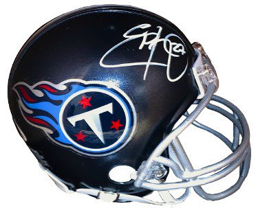 Eddie George Autographed Signed Tennessee Titans Riddell Navy VSR4 Mini Helmet #27- Beckett Witnessed 
