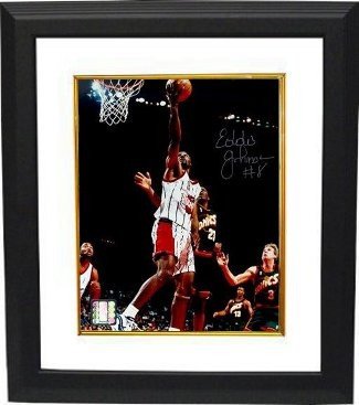 Eddie Johnson Autographed Signed Houston Rockets 8x10 Photo Custom Framing- Tri-Star Hologram 