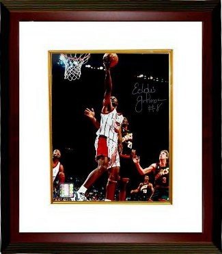 Eddie Johnson Autographed Signed Houston Rockets 8x10 Photo Custom Framing - Tri-Star Hologram 
