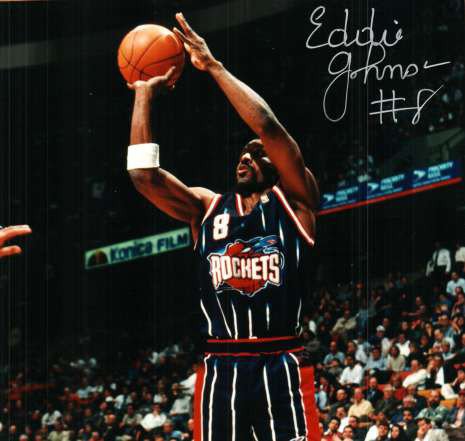 Eddie Johnson Autographed Signed Houston Rockets Photo - Autographs
