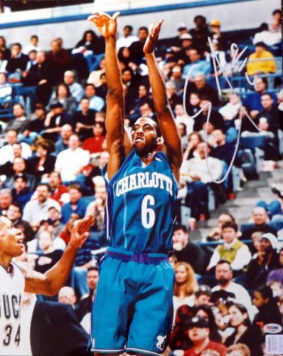 Eddie Jones Autographed Signed 16X20 Photo Charlotte Hornets PSA/DNA 