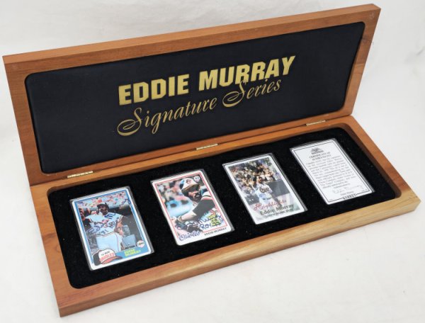 Eddie Murray Autographed Porcelain Baseball Card Set Baltimore Orioles "Roy 77, 81 Hrc & 504 Hr" With 3 Signed Cards #54/504 Signature Series #A14921 