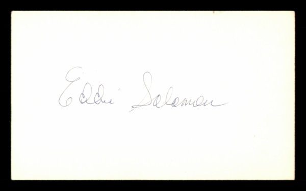 Eddie Solomon Autographed Signed 3X5 Index Card Los Angeles Dodgers, Atlanta Braves #174254