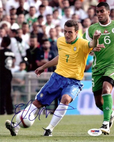 Elano Blumer Autographed Signed 8X10 Photo Brazil PSA/DNA 