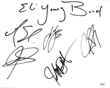 Eli Young Band Autographed Signed 9x11.25 Signature Card 5 sigs- JSA- Mike Eli/James Young/Jon Jones/Chris Thompson 