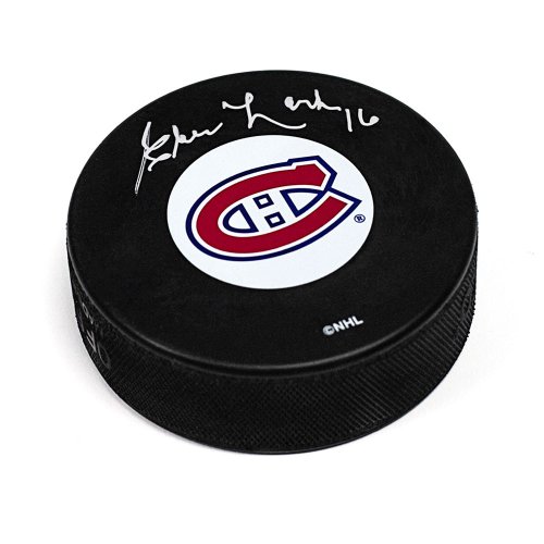 Elmer Lach Montreal Canadiens Autographed Signed Hockey Puck