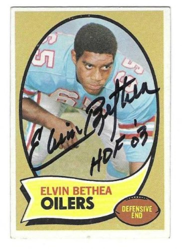 Elvin Bethea Autographed Signed Houston Oilers 1970 Football Topps Card #43 - Autographs