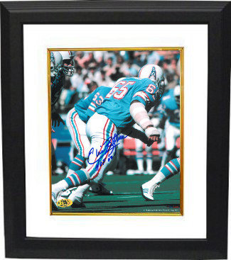 Elvin Bethea signed Houston Oilers 8x10 Photo Custom Framing w/ HOF 03