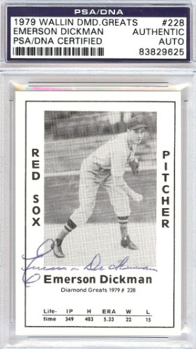 Emerson Dickman Autographed Signed 1979 Diamond Greats Card #228 Boston Red Sox PSA/DNA 