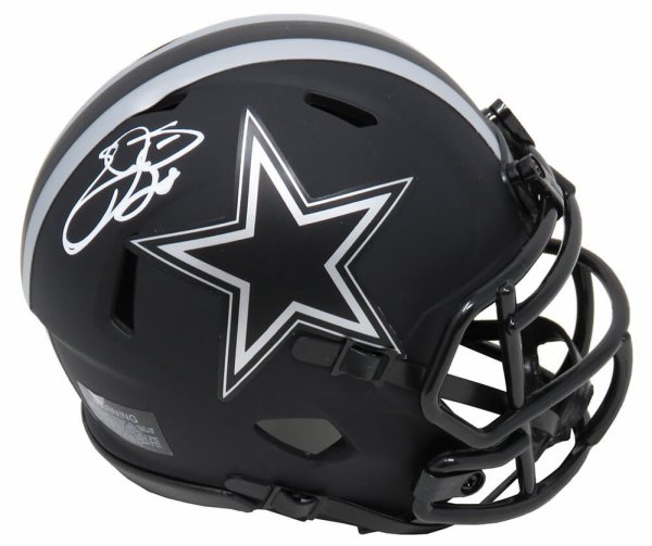 Emmitt Smith Autographed Signed Dallas Cowboys Eclipse Black Matte Riddell Speed Mini Helmet 