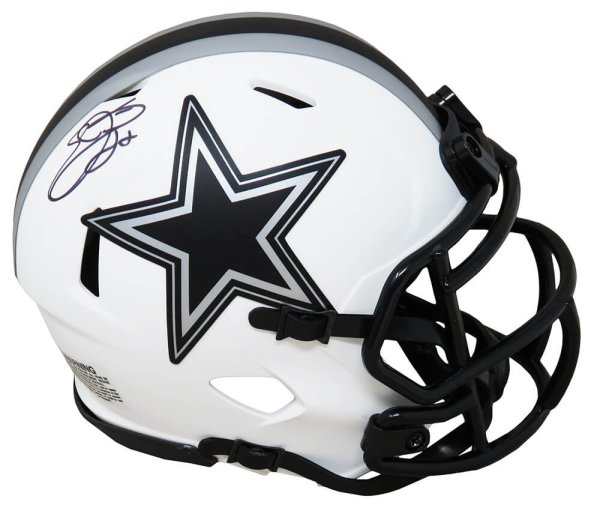 Emmitt Smith Autographed Signed Dallas Cowboys Lunar Eclipse White Matte Riddell Speed Mini Helmet 