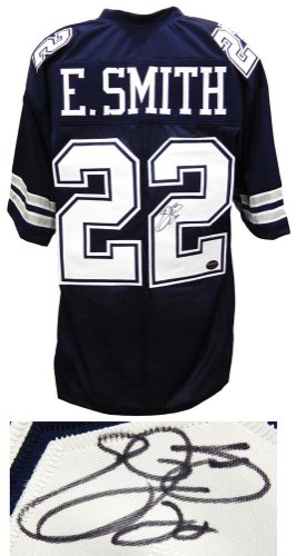 Emmitt Smith Signed Navy Custom Football Jersey