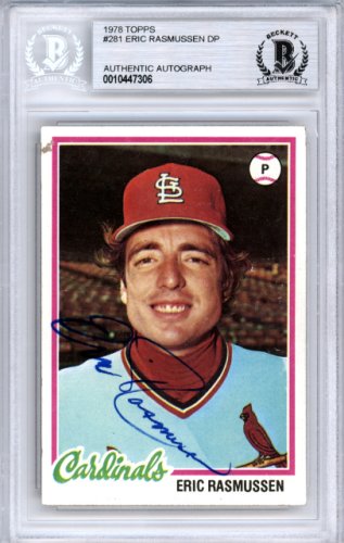 Eric Rasmussen Autographed 1978 Topps Card #281 St. Louis Cardinals Beckett Beckett