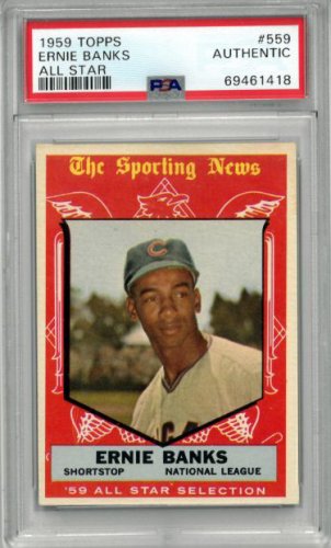 1956 Topps #15 Ernie Banks PSA 4 Graded Baseball Card White