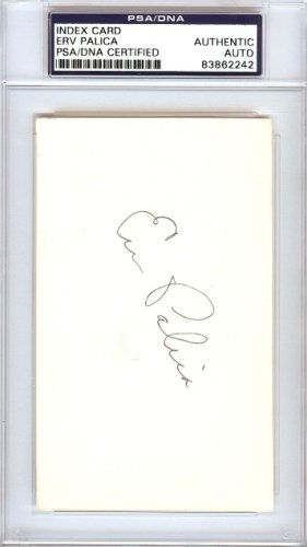 Erv Palica Autographed 3X5 Index Card Brooklyn Dodgers PSA/DNA