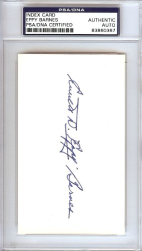 Everett Eppy Barnes Autographed 3X5 Index Card Pittsburgh Pirates PSA/DNA