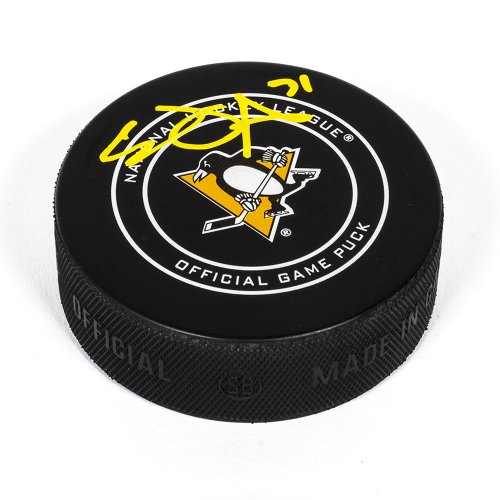 Evgeni Malkin Autographed Signed Pittsburgh Penguins White Circle Official Game Puck