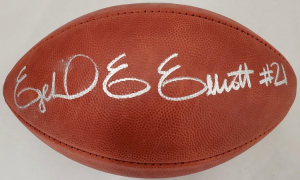 Ezekiel Elliot Autographed Signed Official NFL Leather Football Dallas Cowboys Beckett Beckett 
