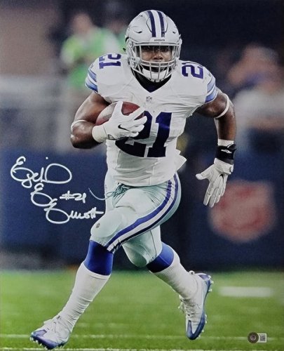 Ezekiel Elliott Autographed Dallas Cowboys 16X20 Photo Beckett Witnessed #9