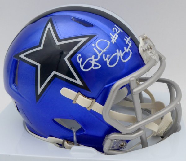 Ezekiel Elliott Autographed Dallas Cowboys Flash Blue Speed Mini Helmet Beckett Beckett