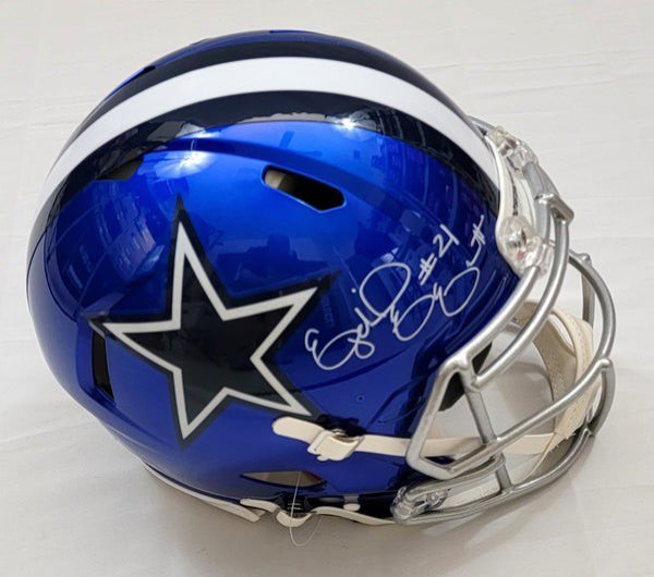 Ezekiel Elliott Autographed Dallas Cowboys Riddell Speed Flash Authentic Helmet Beckett Witnessed