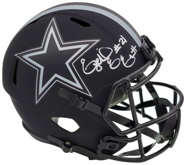 Ezekiel Elliott Autographed Signed Dallas Cowboys Eclipse Black Full Size Replica Speed Helmet Beckett Beckett Qr #203007 