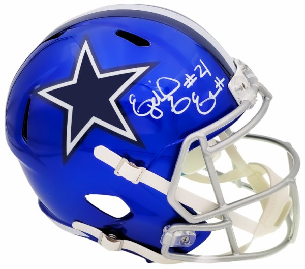 Ezekiel Elliott Autographed Signed Dallas Cowboys Flash Blue Full Size Replica Speed Helmet Beckett Beckett Qr #203008 
