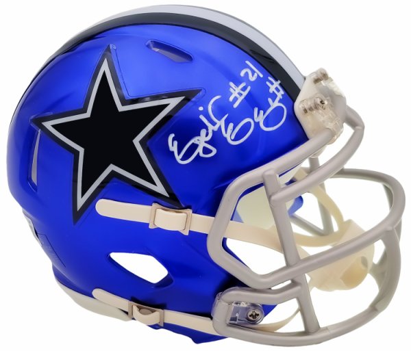 Ezekiel Elliott Autographed Signed Dallas Cowboys Flash Blue Speed Mini Helmet Beckett Beckett Qr #203011 