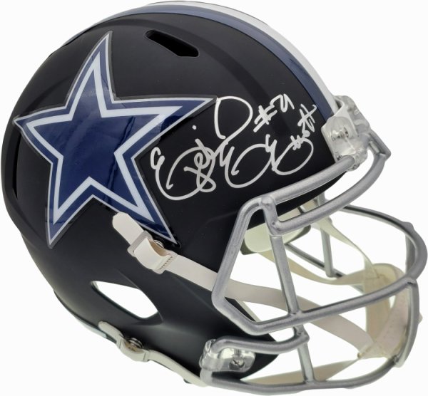Ezekiel Elliott Autographed Signed Dallas Cowboys Matte Black Full Size Speed Replica Helmet Beckett Beckett 