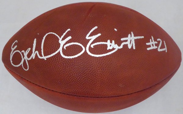 Ezekiel Elliott Autographed Signed Official Leather NFL Football Dallas Cowboys Beckett Beckett 