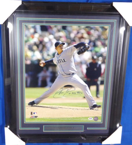 Felix Hernandez Autographed Framed 16X20 Photo Seattle Mariners "King Felix" PSA/DNA
