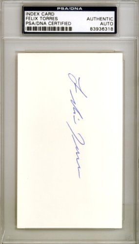 Felix Torres Autographed Signed 3X5 Index Card Los Angeles Angels PSA/DNA 