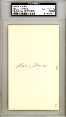 Felix Torres Autographed Signed 3X5 Index Card Los Angeles Angels PSA/DNA 