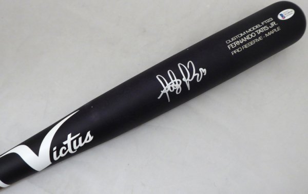Fernando Tatis Jr. Autographed Signed Black Victus Game Model Bat San Diego Padres Beckett Beckett 