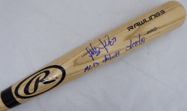 Fernando Tatis Jr. Autographed Signed Blonde Rawlings Bat San Diego Padres "MLB Debut 3-28-19" Beckett Beckett 