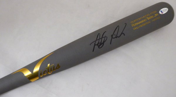 Fernando Tatis Jr. Autographed Signed Gray Victus Game Model Bat San Diego Padres Beckett Beckett 