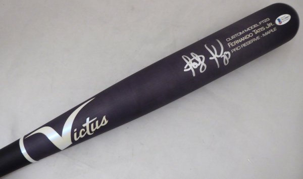 Fernando Tatis Jr. Autographed Signed Matte Black Victus Game Model Bat San Diego Padres Beckett Beckett 