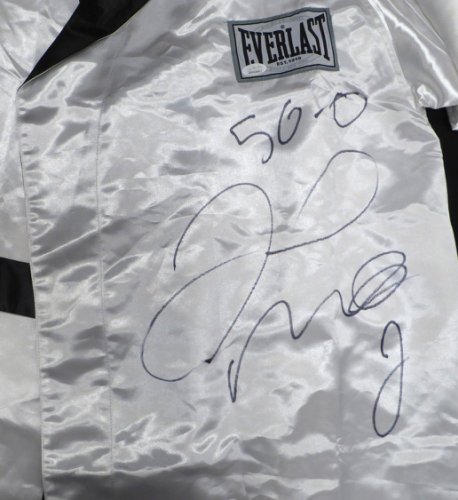 Floyd Mayweather Autographed White Everlast Robe "50-0" JSA