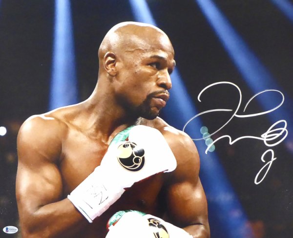 Floyd Mayweather Jr Signed Gold TMT Boxing Glove (Beckett COA