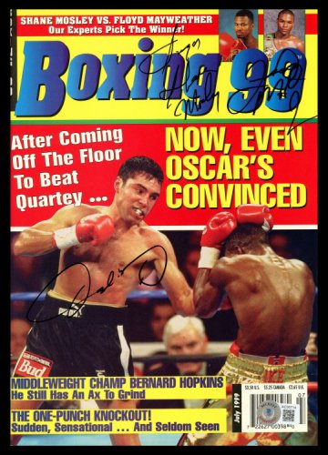 Floyd Mayweather Jr., Oscar De La Hoya & "Sugar" Shane Mosley Autographed Signed Boxing 99 Magazine Beckett Beckett 